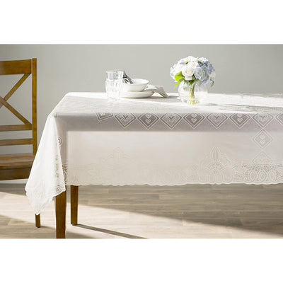 17 of 25:Vinyl Lace Embossed Betenburg Design Tablecloth 