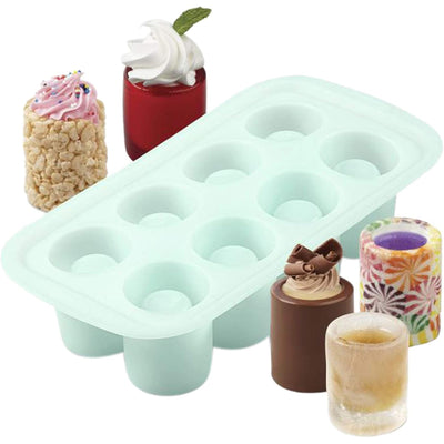 1 of 4:Wilton 8-Cavity Round Shot Glass Silicone Ice Mold, Green 