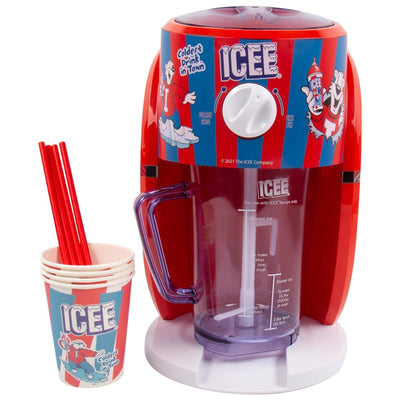1 of 6:ICEE Snow Cone Machine Slushie Ice Shaving Machine, Includes Cups, Straws & Syrup 