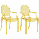 2 of 23:JOON 2 Pack Kids Ghost Chairs with Armrest, 25x13x14.5 Inches, Transparent 