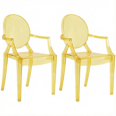 2 of 23:JOON 2 Pack Kids Ghost Chairs with Armrest, 25x13x14.5 Inches, Transparent 