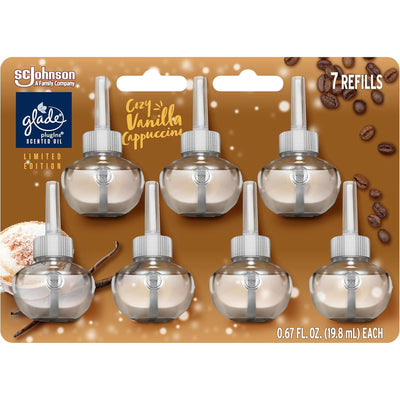 1 of 4:Glade PlugIns Refills Air Freshener, Cozy Vanilla Cappuccino, 4.69 Fl Oz, 7 Count 