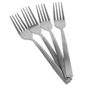 1 of 4:Home Basics 4 Piece Ribbed Stainless Steel Cutlery Dinner Fork Set, Silver 