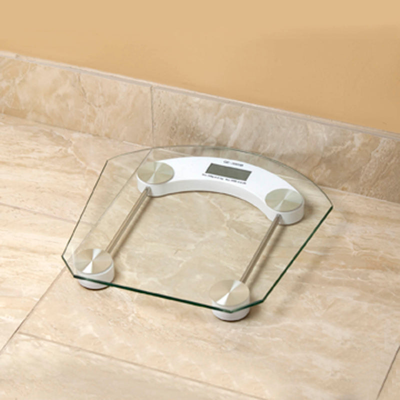 Home Basics Digital Glass Bathroom Scale, Clear, 12.75x12.75 Inches