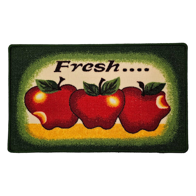 1 of 1:Fresh Apples Basket Non-Slip Kitchen Mat, Red, 18x30 Inches 