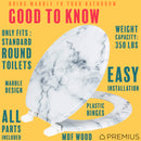 7 of 7:PREMIUS Wood Toilet Seat, White Marble, Standard Round, 17 Inches 