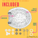 4 of 7:PREMIUS Polyresin Silver Leaf Toilet Seat, Clear, Standard Round, 17 Inches 