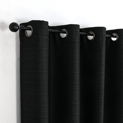 3 of 24:Yola Blackout Textured Jacquard Grommet Window Panel, 52x84 Inches 