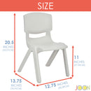 3 of 7:JOON Stackable Plastic Kids Learning Chairs, Light Gray, 20.5x12.75X11 Inches, 2-Pack (Pack of 2) 