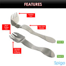 Spigo 2-Piece Multi-Purpose Pulled Meat Shredder Fork Set, Silver, 7.9 Inches