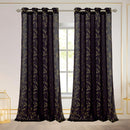 7 of 7:Abira Metallic Leaf Sheer Grommet Window Curtain Panel, 55x84 Inches 