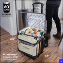 4 of 7:Titan 60 Can Deep Freeze Collapsible Rolling Cooler Cart with Wheels, Moss 