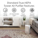 4 of 7:Crane Air Purifier with UV Light and True HEPA Filter, White, 250 Sq Ft Coverage 