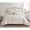 Ashfield 5 Piece Jacquard Leaf Design Comforter Set. Linen, King