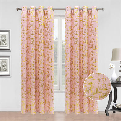 8 of 8:Huston Metallic Foil Grommet Window Curtain Panel, 54x84 Inches 