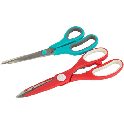 3 of 4:Home Basics 2 Pack Kitchen Tools Scissors, Blue and Red 
