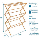 3 of 5:Honey-Can-Do Collapsible Bamboo Foldable Laundry Drying Rack, 30x15x43 Inches 