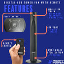 2 of 9:MIGHTY POWER 3 Speed LED Tower Fan With Remote Control, Timer, Night Mode, Black, 38 Inches 