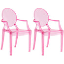 15 of 23:JOON 2 Pack Kids Ghost Chairs with Armrest, 25x13x14.5 Inches, Transparent 