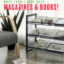 7 of 7:PREMIUS 3 Layer Metal Mesh Shelf Shoe Rack, Black, 29x12x16.5 Inches 