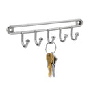 6 of 6:Home Basics Simplicity Key Rack With 5 Hooks, Brushed Satin Nickel, 7x1.4 Inches 