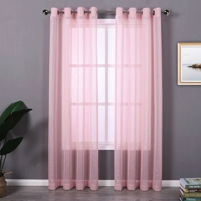 7 of 7:Whittier Matte Metallic Sheer Grommet Window Panel, 54x84 Inches 