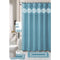 Cynthia 18 Piece Shower Curtain with Embroidered Non-Slip Bath Rug and Towel Set, Teal