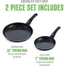 3 of 5:GreenLife Soft Grip Healthy Ceramic Nonstick Frying Pan Set, Black, 7x10 Inches 