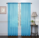 Crystal 2-Pack Sheer Rod Pocket Window Panel, Blue, 52x84 Inches