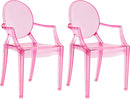4 of 23:JOON 2 Pack Kids Ghost Chairs with Armrest, 25x13x14.5 Inches, Transparent 