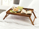 Home Basics Bed Tray With Folding Legs, Natural, 9x12x18.5 Inches