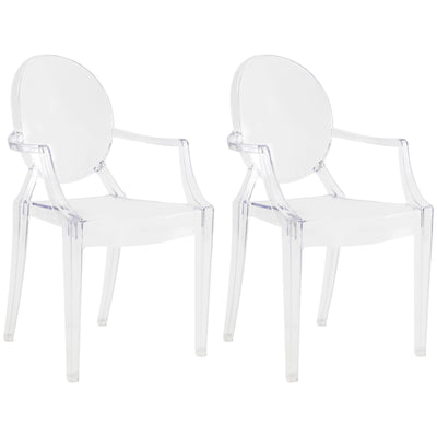 19 of 23:JOON 2 Pack Kids Ghost Chairs with Armrest, 25x13x14.5 Inches, Transparent 