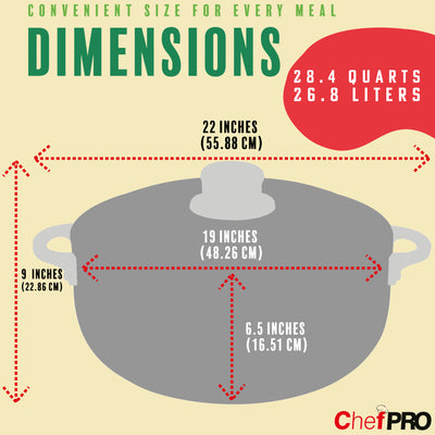 5 of 6:Chef Pro Commercial Grade Aluminum Caldero Stock Pot, Silver, 28.4 Quarts 