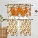 1 of 6:Goldie Floral Kitchen Curtain Set, Waterfall Swag Valance 60x36, Tier 30x36 Inches 