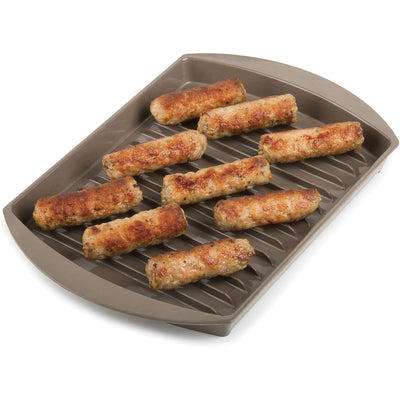 5 of 8:Prep Solutions Microwave Small Bacon Grill with Vented Cover, Brown, 10 x 7 Inches 