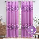2 of 6:Carmen Damask Embroidered Chevron Design Grommet Window Curtain Panel, 54x84 Inches 