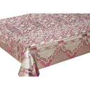 1 of 3:Mantel de PVC impermeable PREMIUS, fiesta con motivo rosa y dorado, 54x12 pulgadas, vendido por pie 