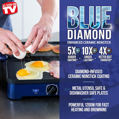 2 of 4:Plaques de cuisson et poêles à griller électriques Blue Diamond Sizzle Deluxe 