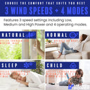 5 of 9:MIGHTY POWER 3 Speed LED Tower Fan With Remote Control, Timer, Night Mode, Black, 38 Inches 