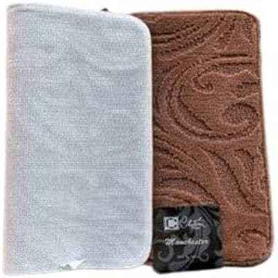 8 of 23:Manchester Scroll Design Non-Slip Soft Bath Rug, 18x30 Inches 