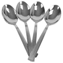 1 of 4:Home Basics 4 Piece Ribbed Stainless Steel Flatware Spoon Set, Silver 