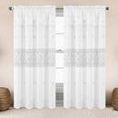 3 of 6:Kaylani Macramé Embroidered Window Curtain Panel with Valance, 55x84 Inches 
