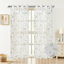 2 of 6:Loro Sheer Floral Printed Grommet Window Curtain Panel, 54x84 Inches 