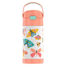 1 of 4:Thermos Kids Water Bottle Vacuum Insulated Stainless Steel with Straw, Butterflies, 12 Ounces 