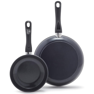 1 of 5:GreenLife Soft Grip Healthy Ceramic Nonstick Frying Pan Set, Black, 7x10 Inches 