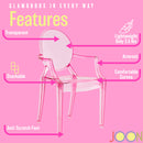 16 of 23:JOON 2 Pack Kids Ghost Chairs with Armrest, 25x13x14.5 Inches, Transparent 