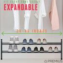 4 of 6:PREMIUS 2-Tier Expandable Shoe Rack, Black, 29x12x16.5 Inches 