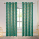 1 of 7:Myra Metallic Foil Streaks Pattern Grommet Window Curtain Panel, 54x84 Inches 
