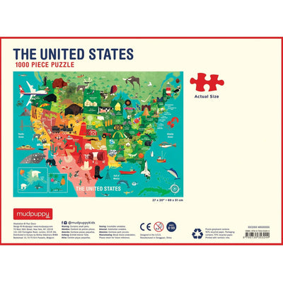 8 of 8:Mudpuppy 1000 Piece United States Jigsaw Puzzle for Adults and Families, One Size 