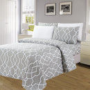2 of 4:Premium Neutral 4 & 6 Piece Wrinkle-Free Sheet Set, Lattice 